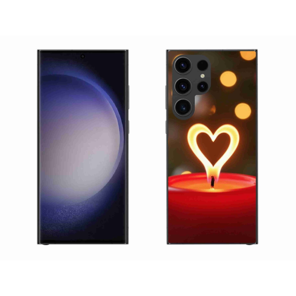 Gélový kryt mmCase na Samsung Galaxy S23 Ultra 5G - srdce z plameňa