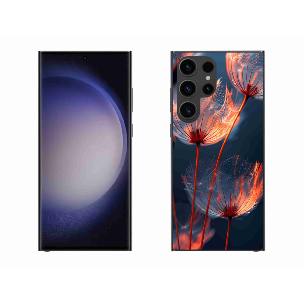 Gélový kryt mmCase na Samsung Galaxy S23 Ultra 5G - svetielkujúce páperie