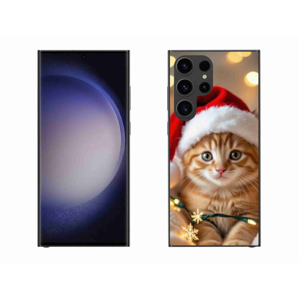 Gélový kryt mmCase na Samsung Galaxy S23 Ultra 5G - vianočné mačiatko