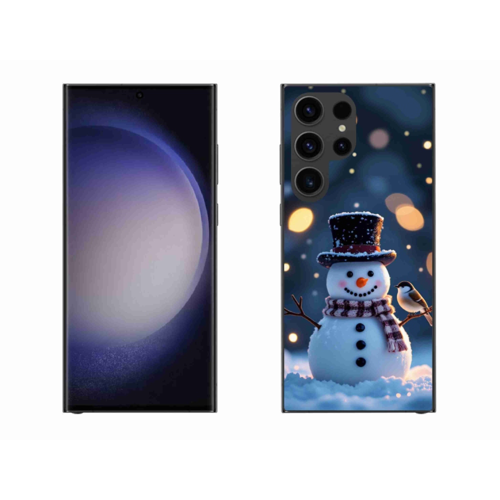 Gélový kryt mmCase na Samsung Galaxy S23 Ultra 5G - vianočný snehuliak