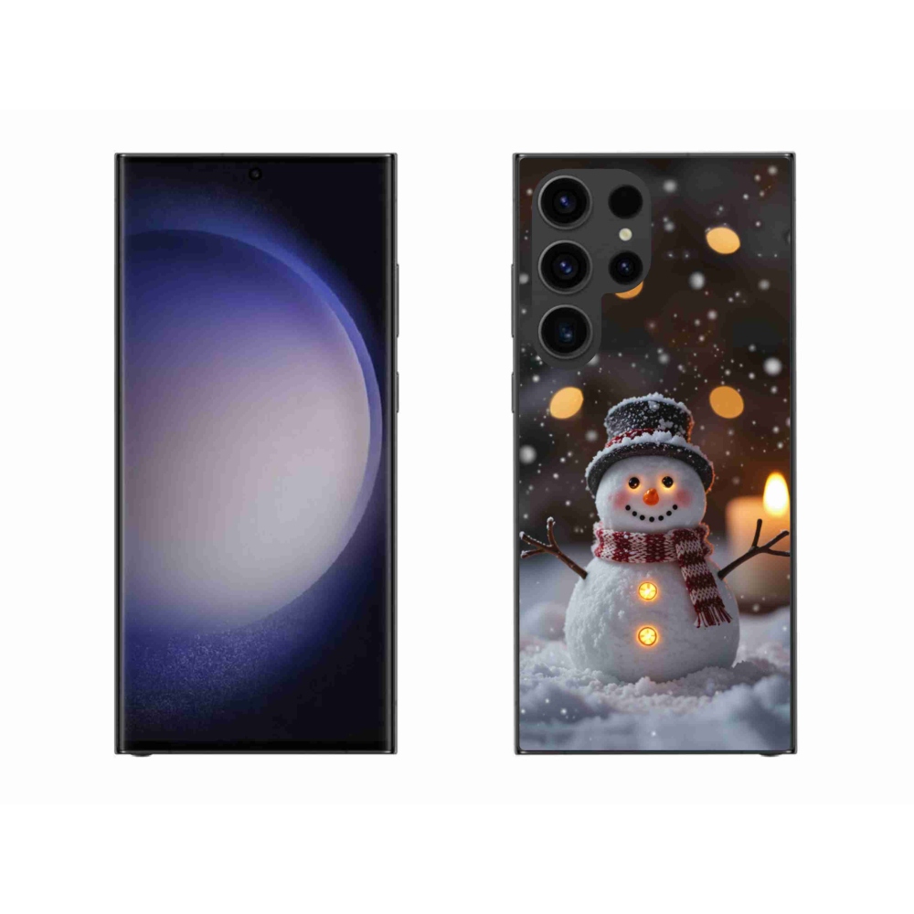 Gélový kryt mmCase na Samsung Galaxy S23 Ultra 5G - veselý snehuliak