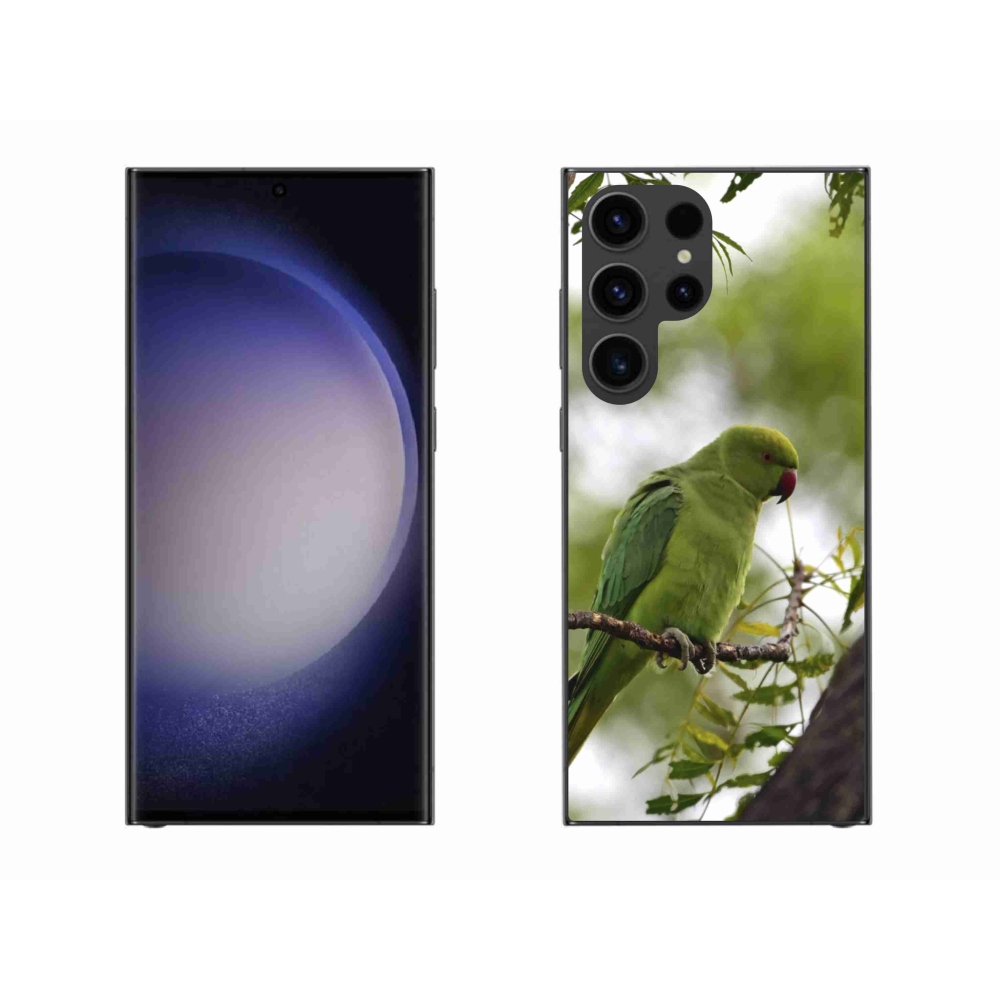 Gélový kryt mmCase na Samsung Galaxy S23 Ultra 5G - zelený papagáj