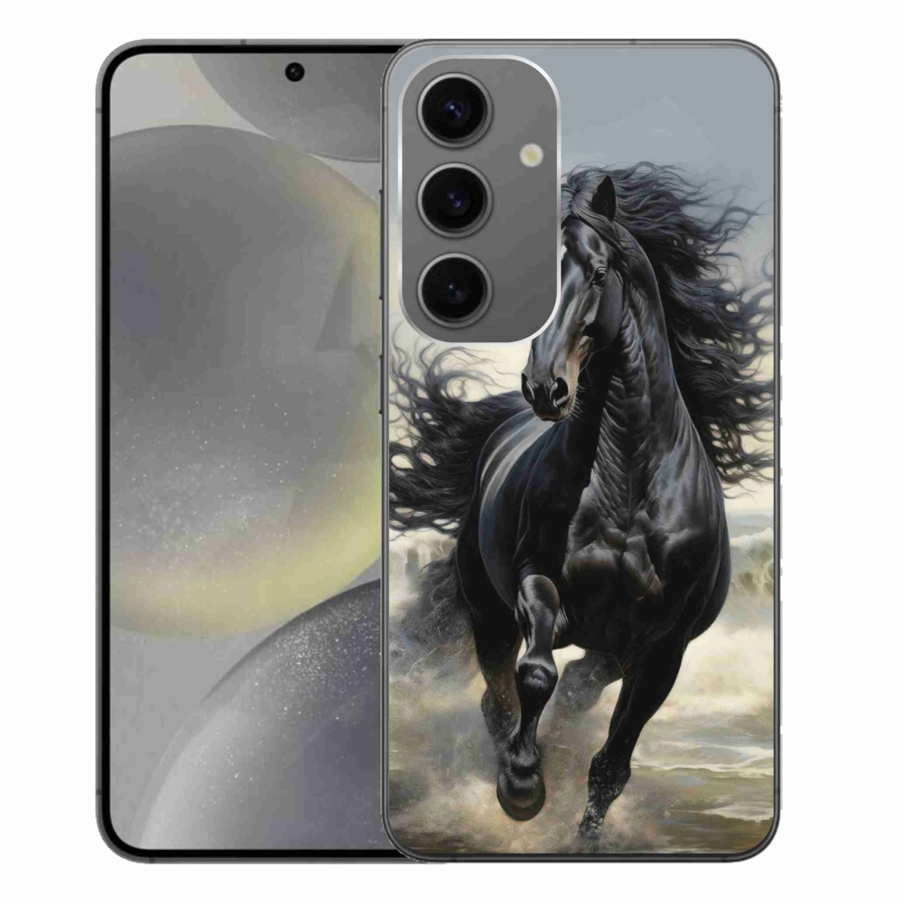 Gélový kryt mmCase na Samsung Galaxy S24+ - bežiaci čierny kôň