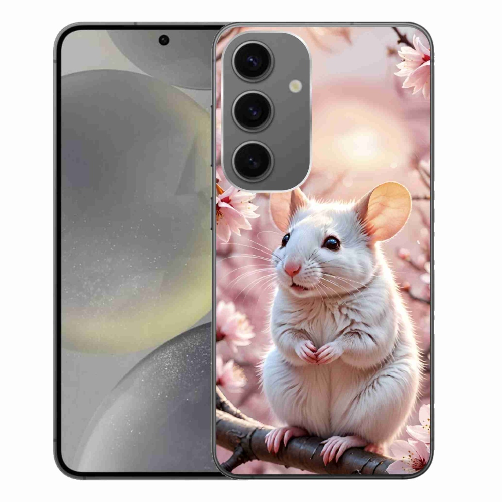 Gélový kryt mmCase na Samsung Galaxy S24+ - biela myš na vetve