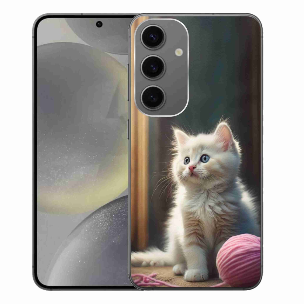 Gélový kryt mmCase na Samsung Galaxy S24+ - biele mačiatko 2