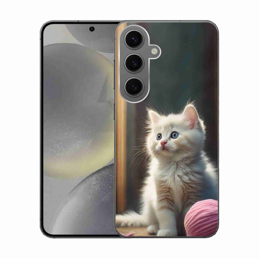 Gélový kryt mmCase na Samsung Galaxy S24 - biele mačiatko 2