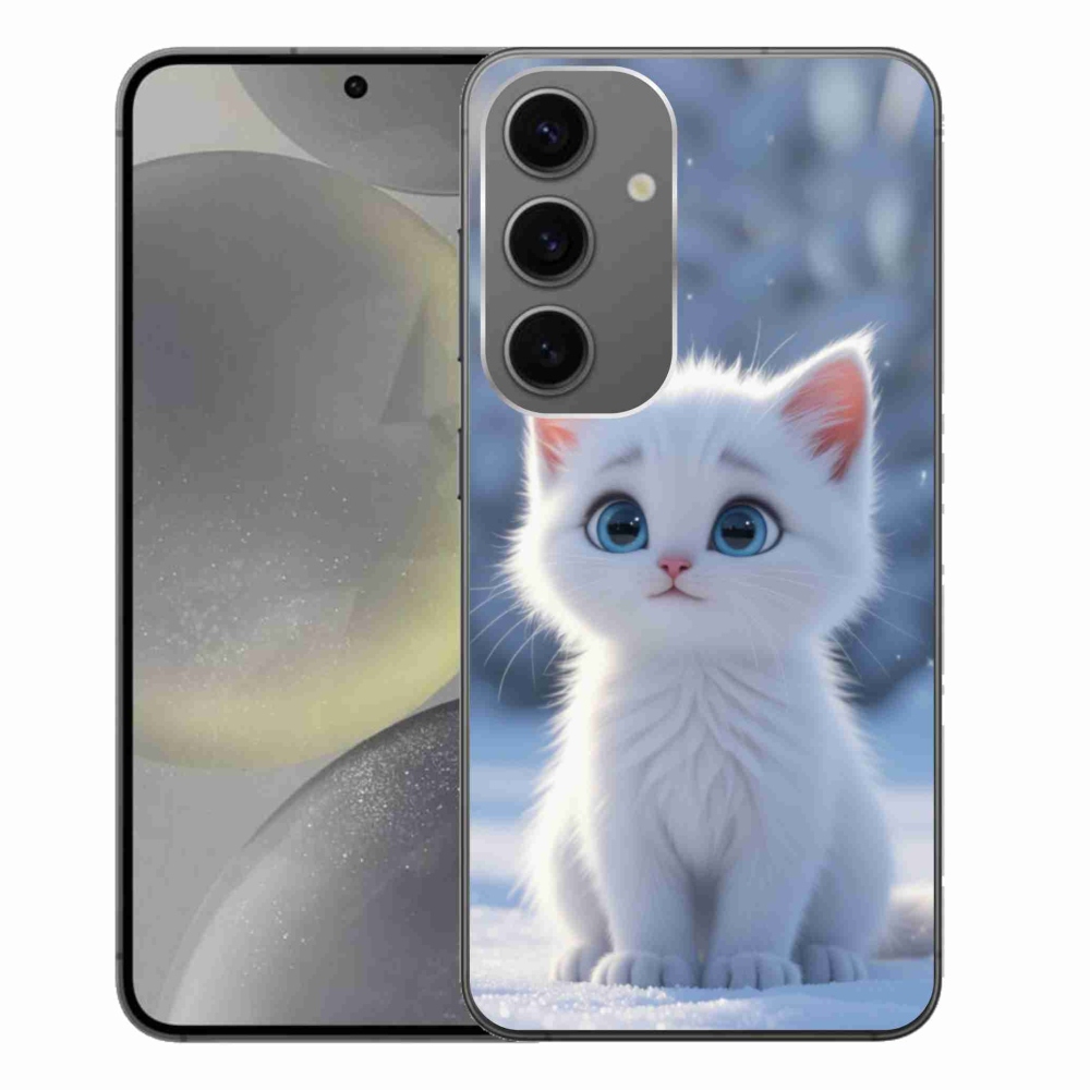 Gélový kryt mmCase na Samsung Galaxy S24+ - biele mačiatko 3