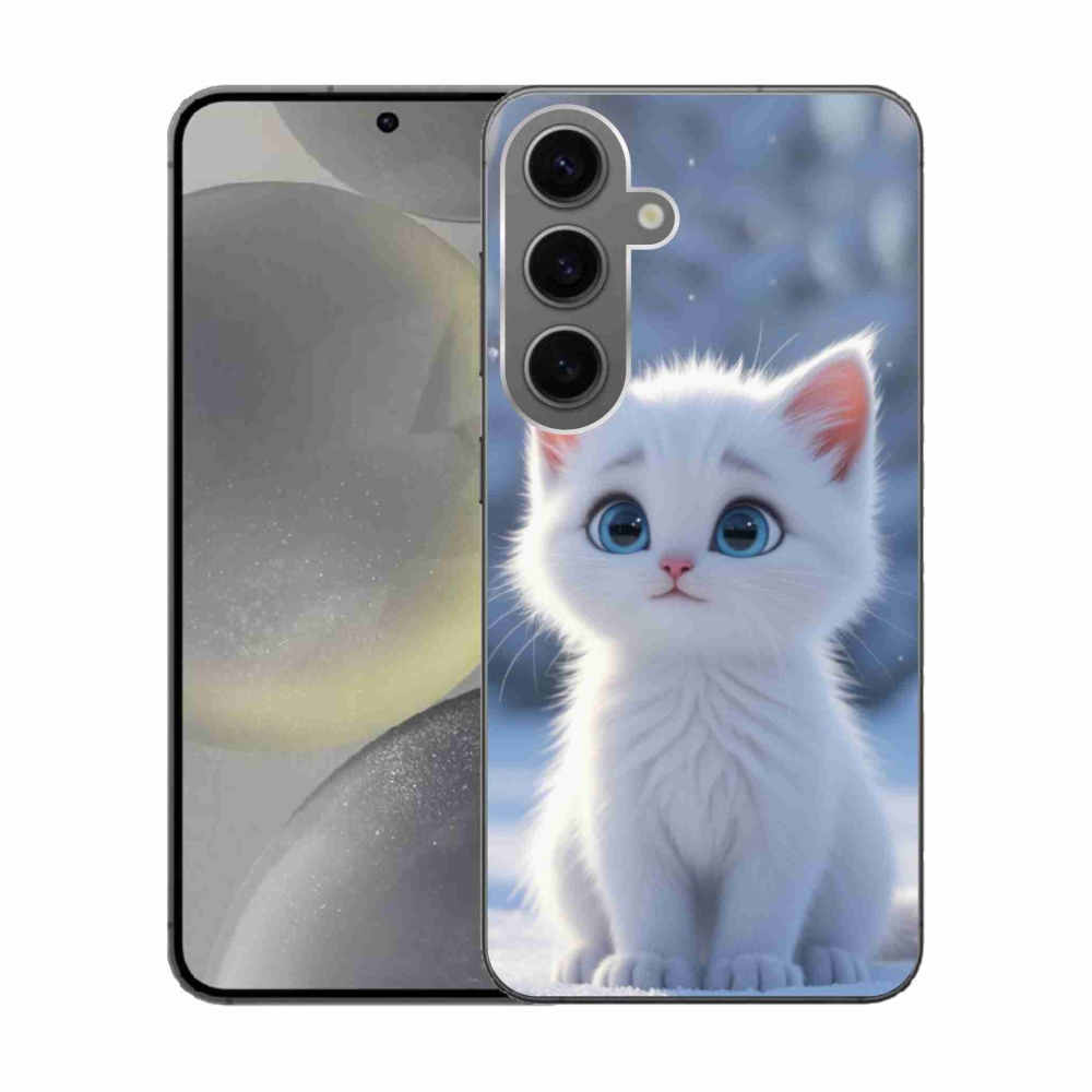 Gélový kryt mmCase na Samsung Galaxy S24 - biele mačiatko 3