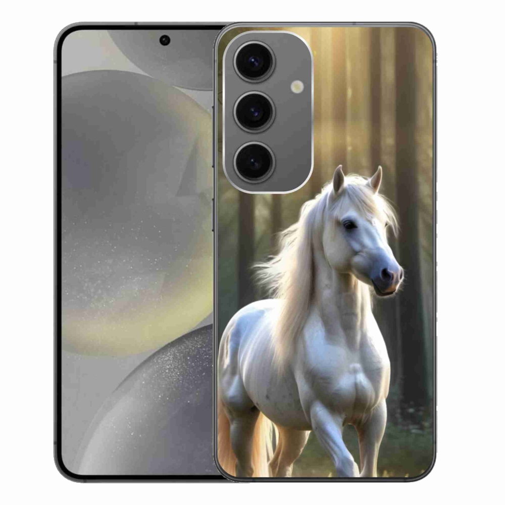 Gélový kryt mmCase na Samsung Galaxy S24+ - biely kôň 3