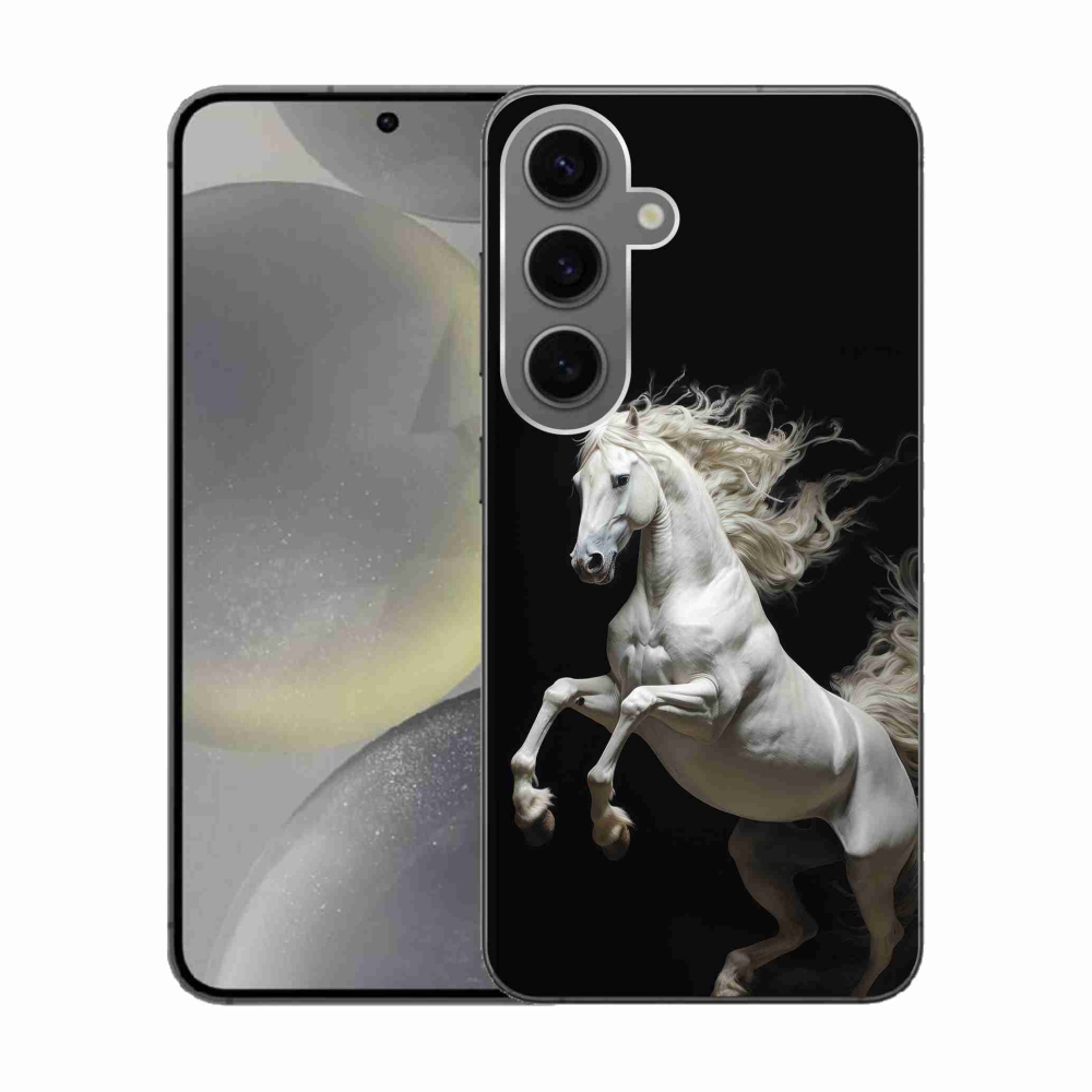 Gélový kryt mmCase na Samsung Galaxy S24 - biely kôň 4