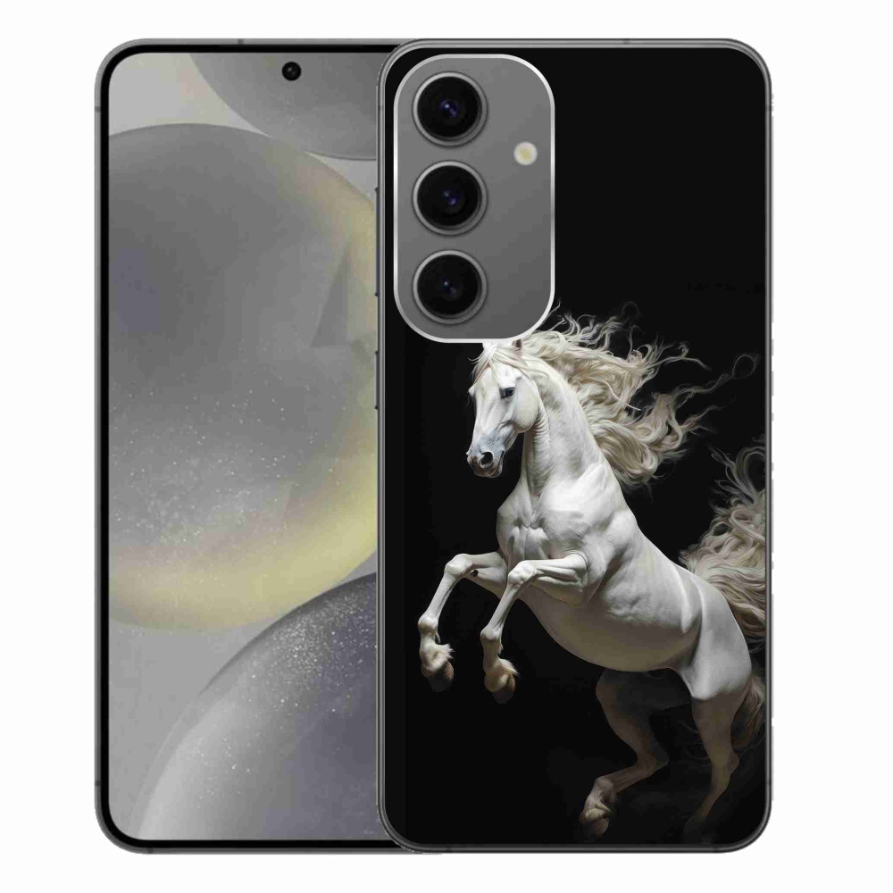 Gélový kryt mmCase na Samsung Galaxy S24+ - biely kôň 4