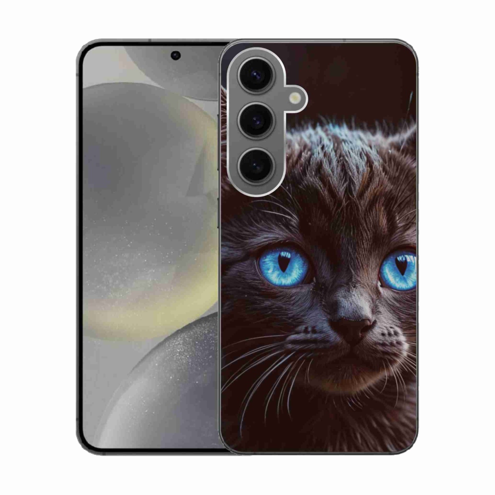 Gélový kryt mmCase na Samsung Galaxy S24 - čierne mačiatko 2