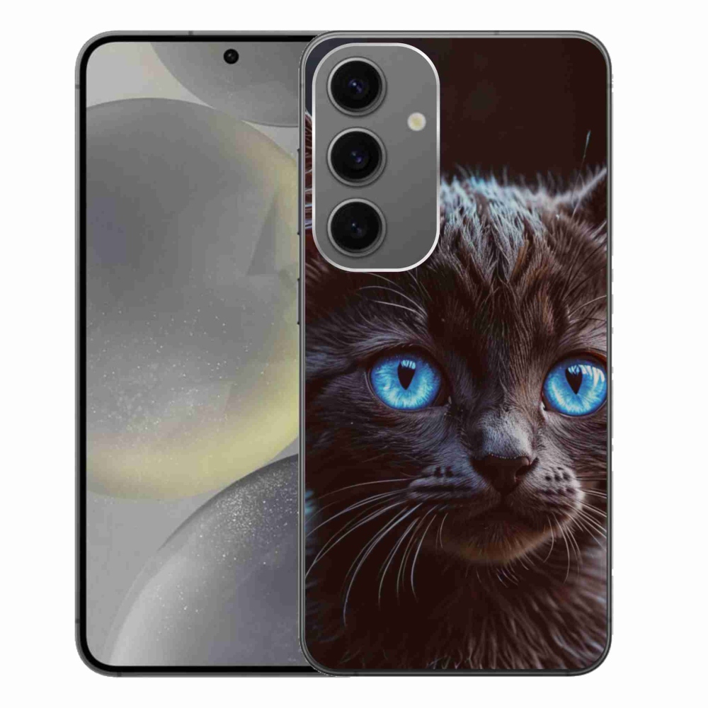 Gélový kryt mmCase na Samsung Galaxy S24+ - čierne mačiatko 2