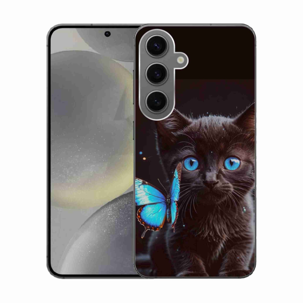 Gélový kryt mmCase na Samsung Galaxy S24 - čierne mačiatko 3