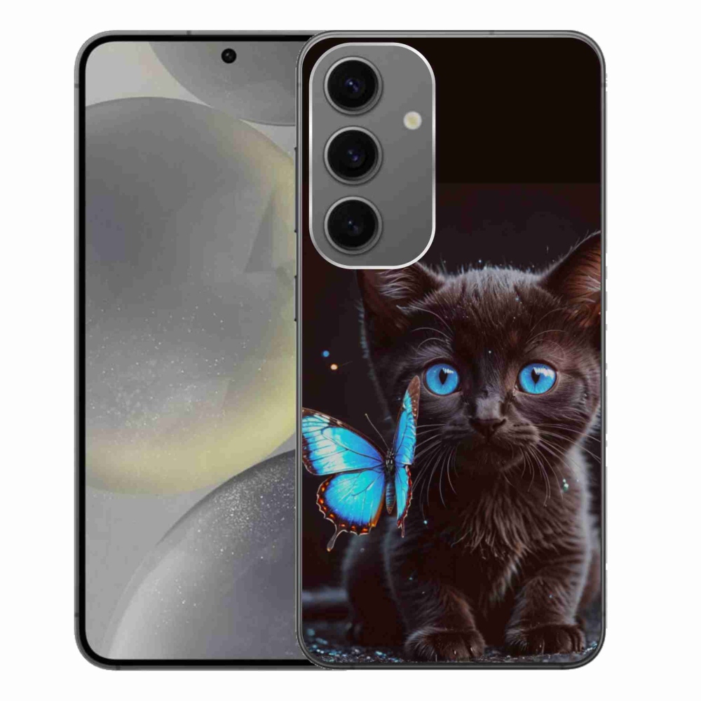 Gélový kryt mmCase na Samsung Galaxy S24+ - čierne mačiatko 3