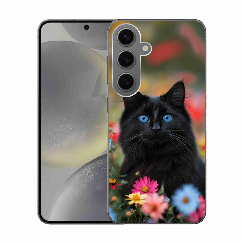 Gélový kryt mmCase na Samsung Galaxy S24 - čierne mačiatko 4