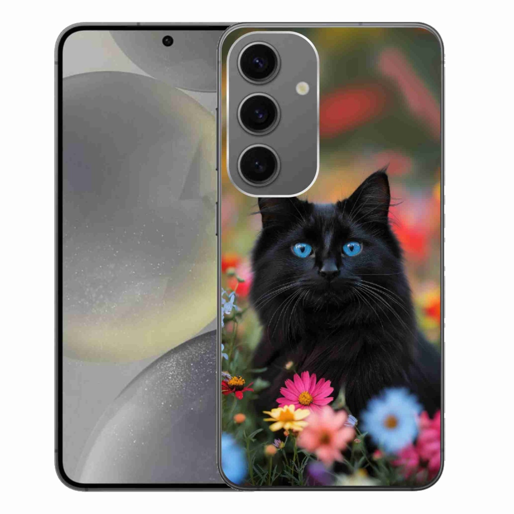Gélový kryt mmCase na Samsung Galaxy S24+ - čierne mačiatko 4