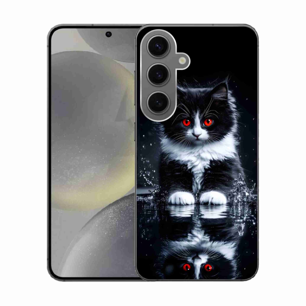 Gélový kryt mmCase na Samsung Galaxy S24 - čiernobiele mačiatko
