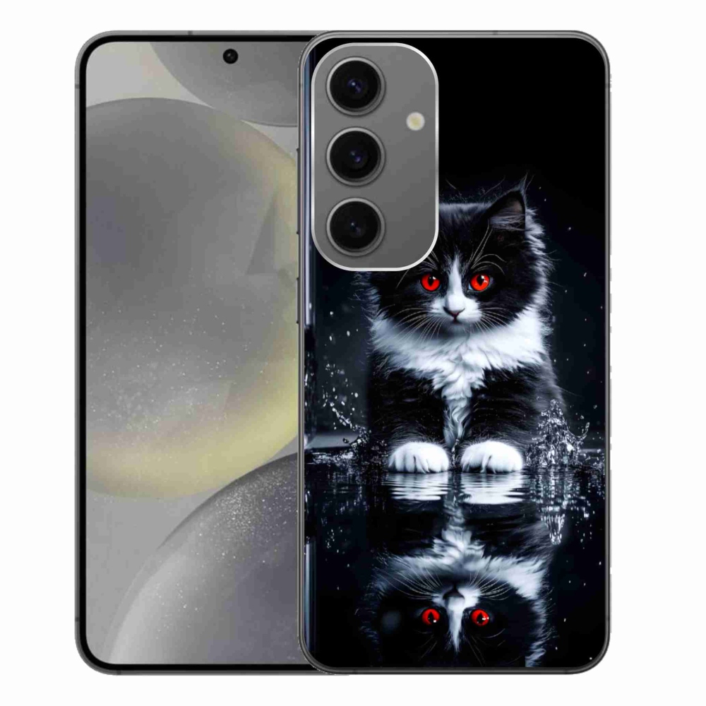 Gélový kryt mmCase na Samsung Galaxy S24+ - čiernobiele mačiatko