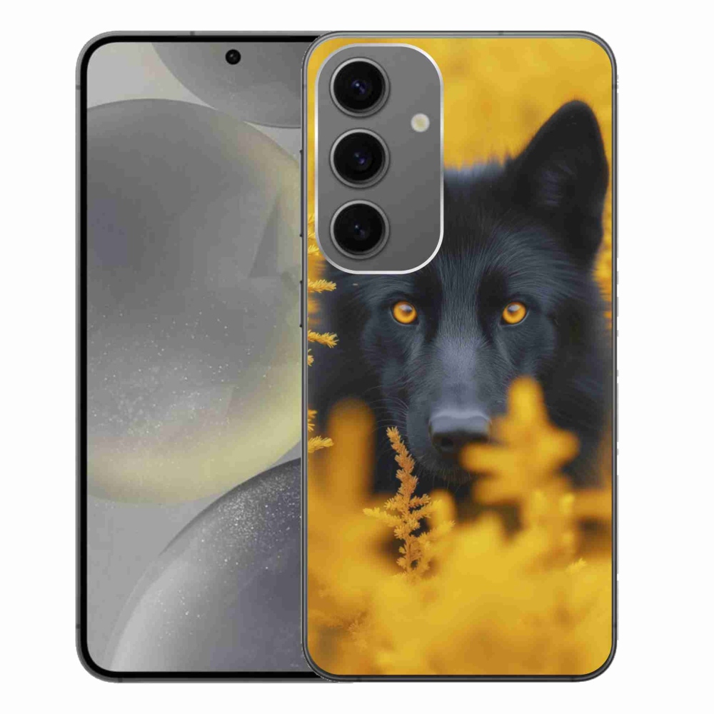 Gélový kryt mmCase na Samsung Galaxy S24+ - čierny vlk 2