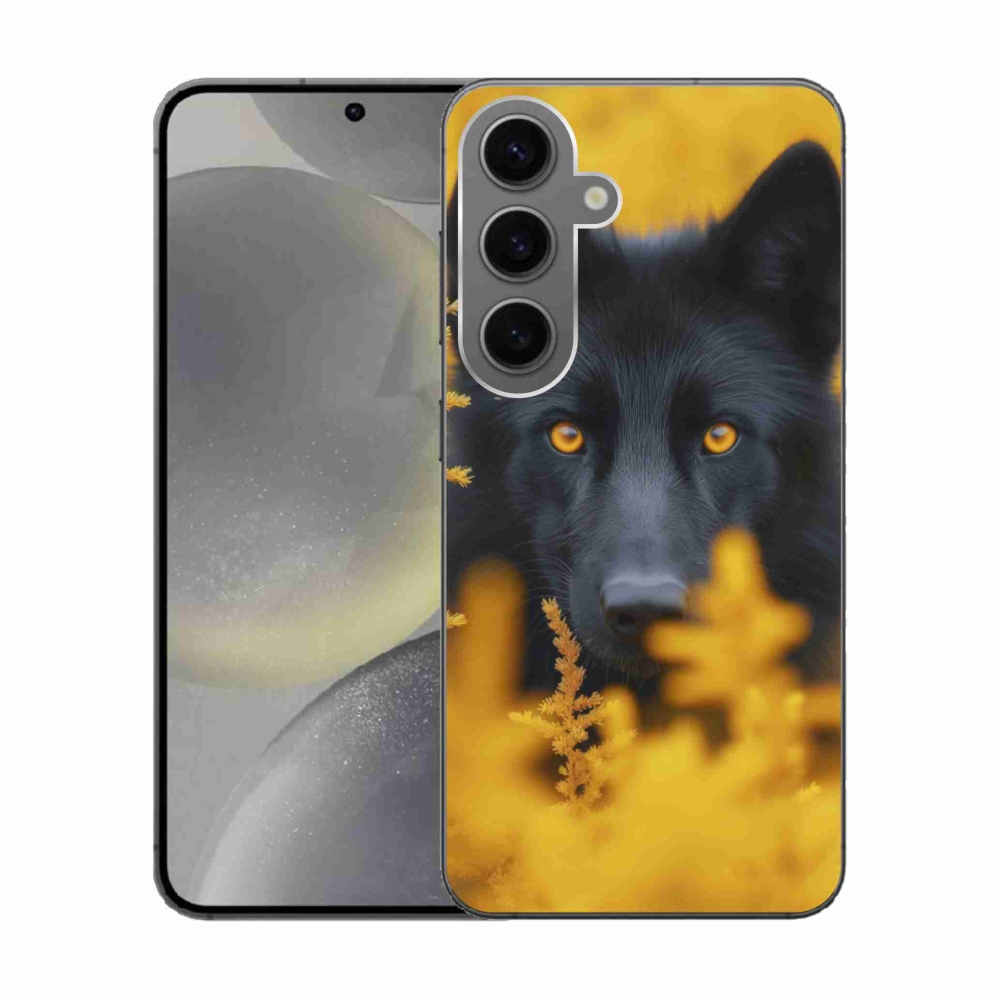 Gélový kryt mmCase na Samsung Galaxy S24 - čierny vlk 2