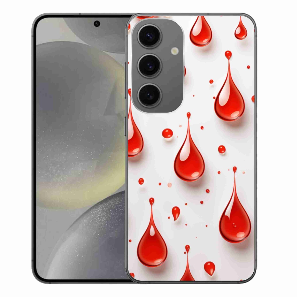 Gélový kryt mmCase na Samsung Galaxy S24+ - červené kvapky