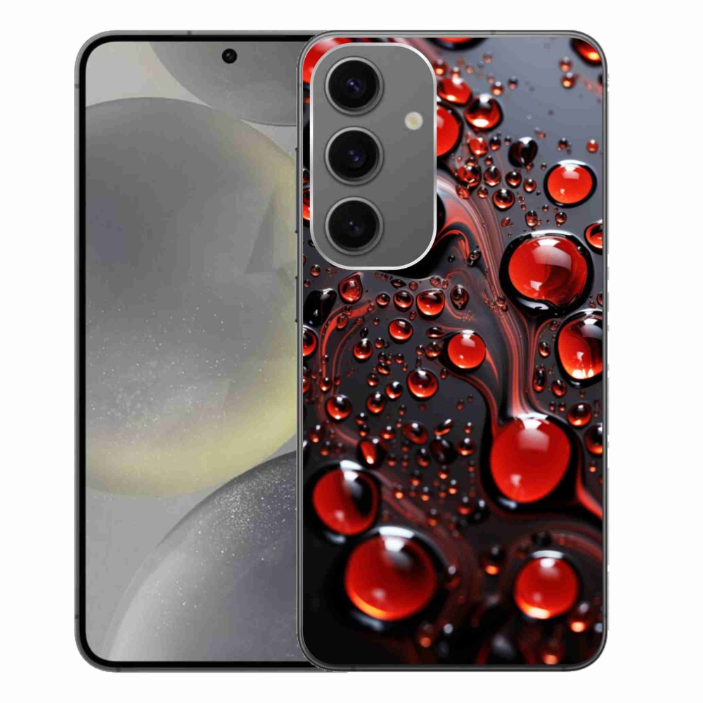Gélový kryt mmCase na Samsung Galaxy S24+ - červené kvapky 2