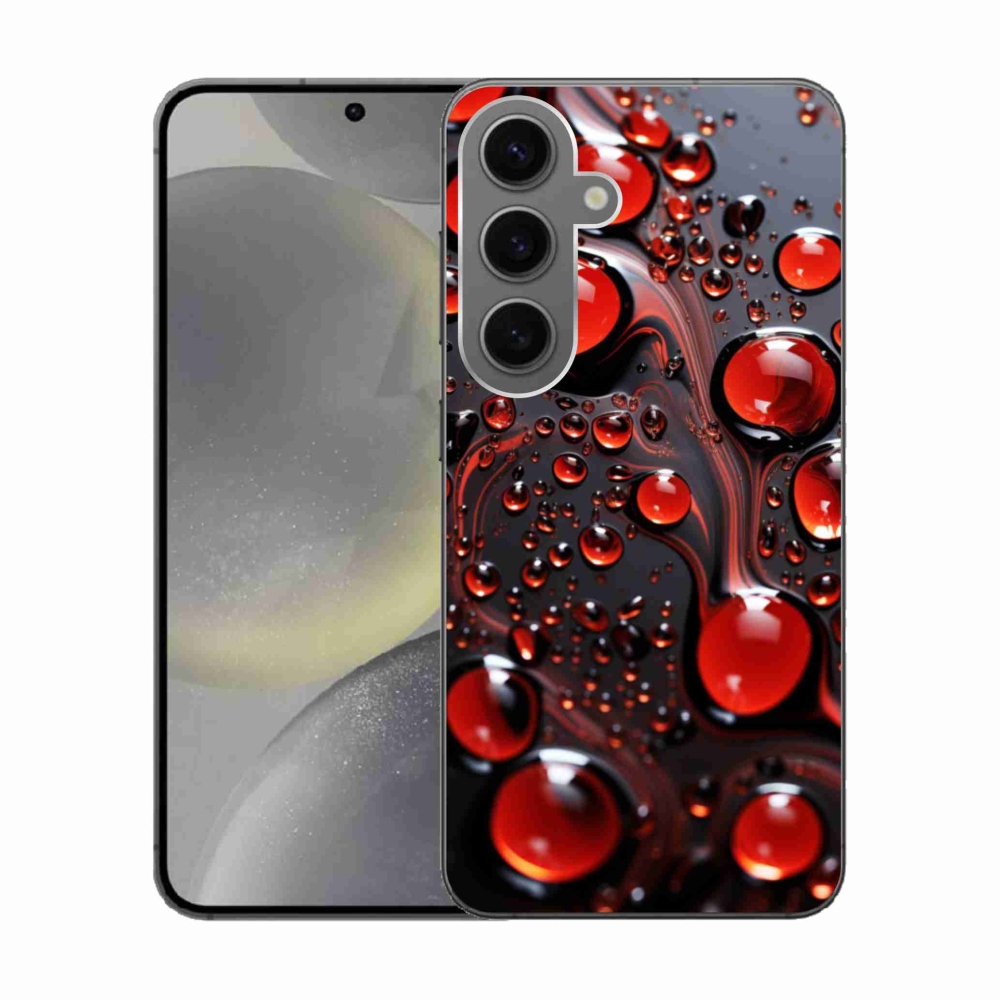 Gélový kryt mmCase na Samsung Galaxy S24 - červené kvapky 2
