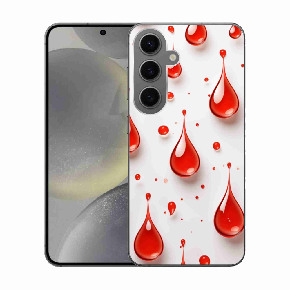 Gélový kryt mmCase na Samsung Galaxy S24 - červené kvapky