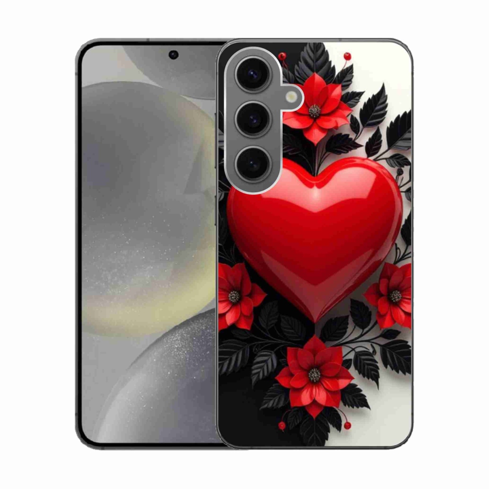 Gélový kryt mmCase na Samsung Galaxy S24 - červené srdce