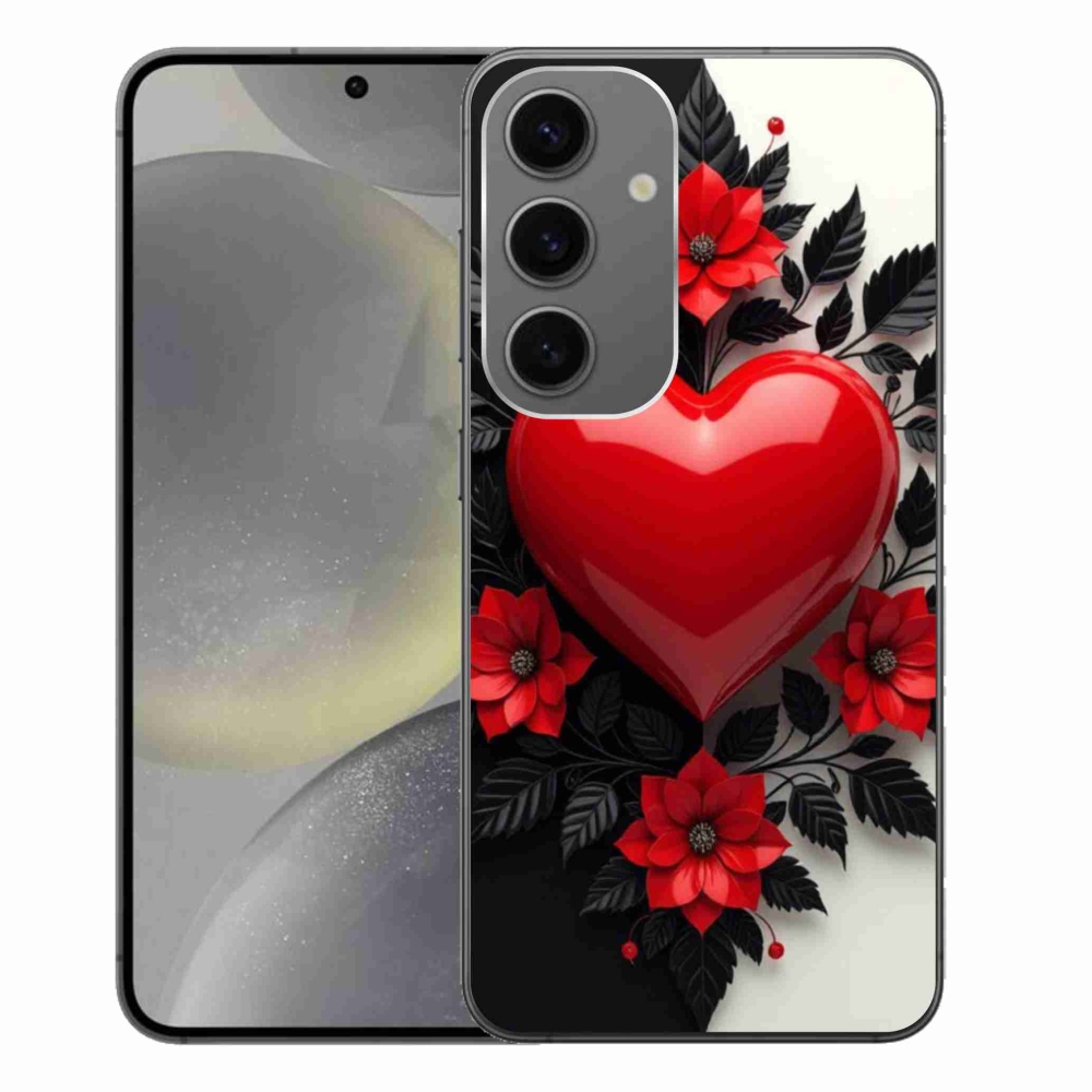 Gélový kryt mmCase na Samsung Galaxy S24+ - červené srdce