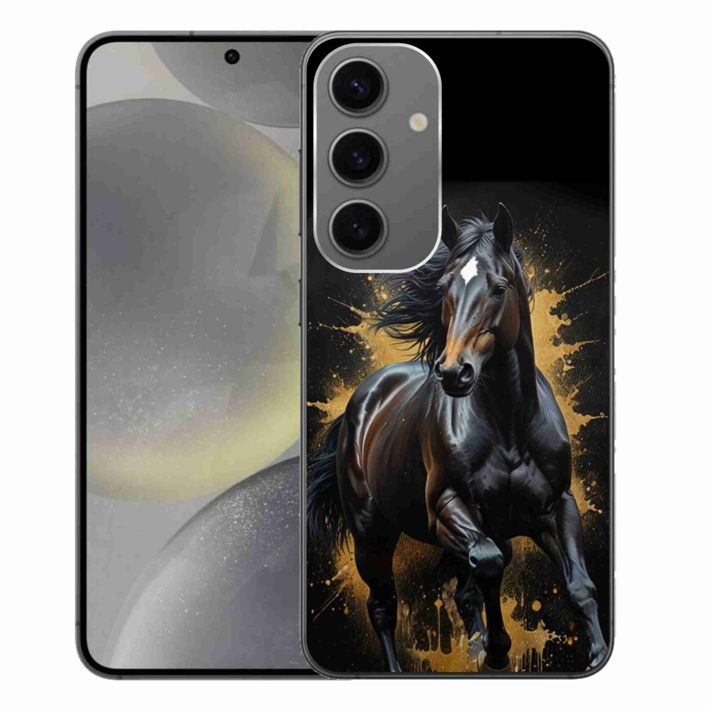 Gélový kryt mmCase na Samsung Galaxy S24+ - elegantný čierny žrebec