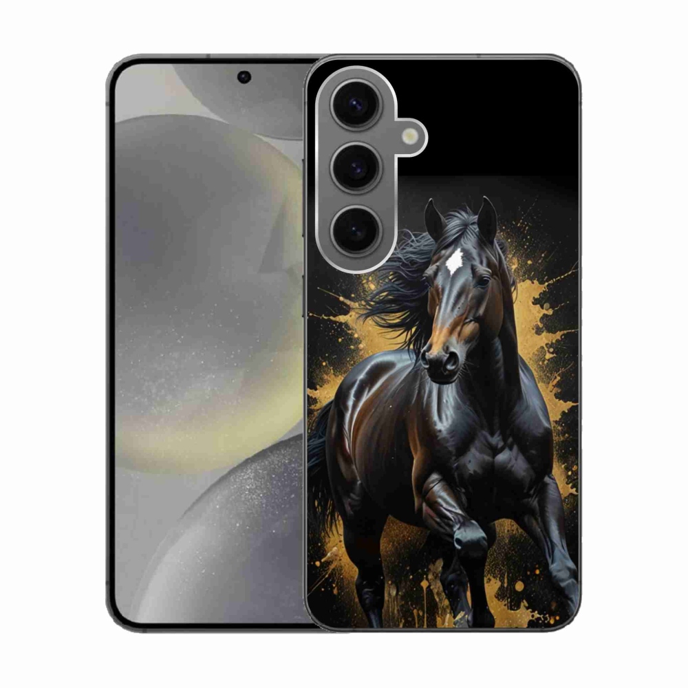 Gélový kryt mmCase na Samsung Galaxy S24 - elegantný čierny žrebec