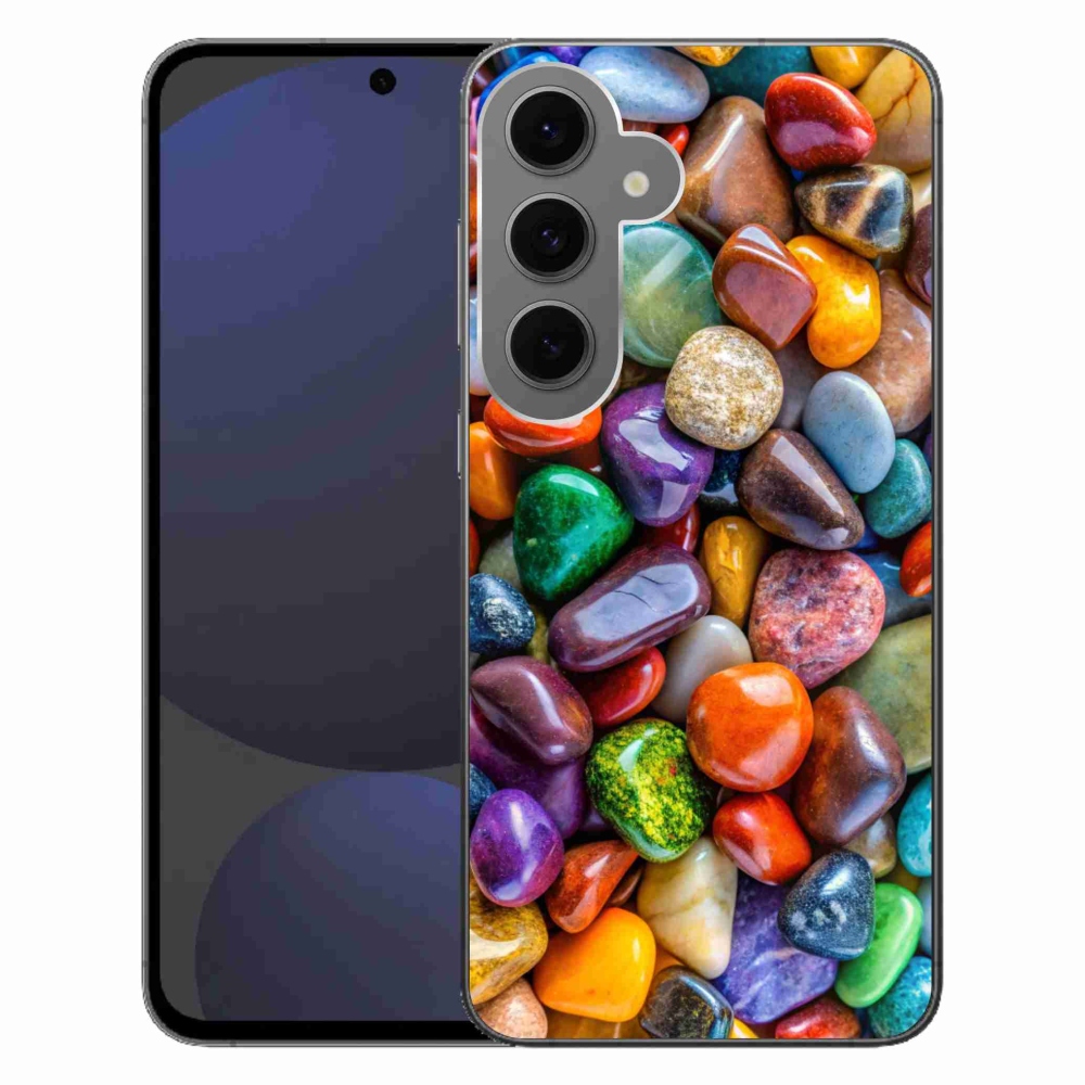Gélový kryt mmCase na Samsung Galaxy S24 FE - farebné kamienky