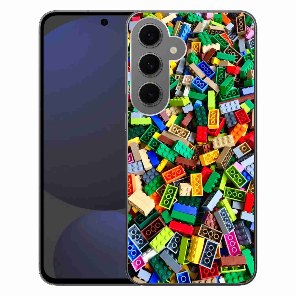 Gélový kryt mmCase na Samsung Galaxy S24 FE - farebné stavebné kocky