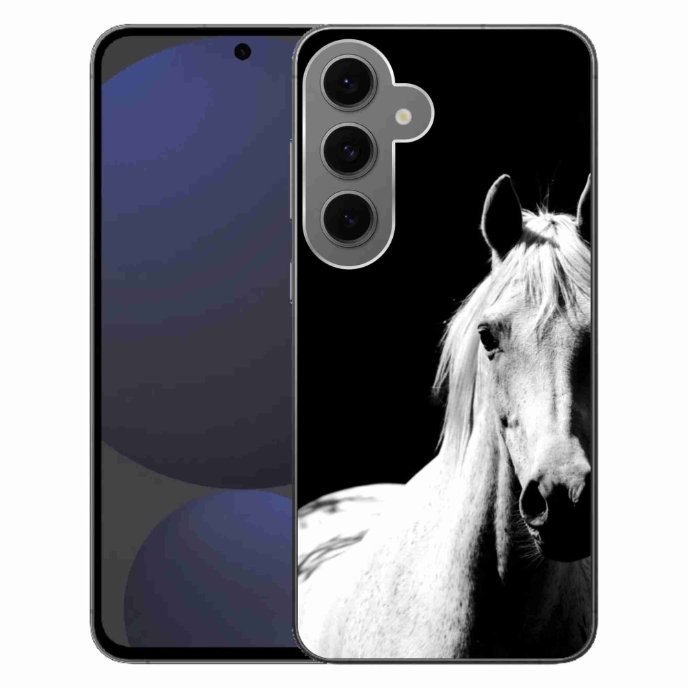 Gélový kryt mmCase na Samsung Galaxy S24 FE - biely kôň 5