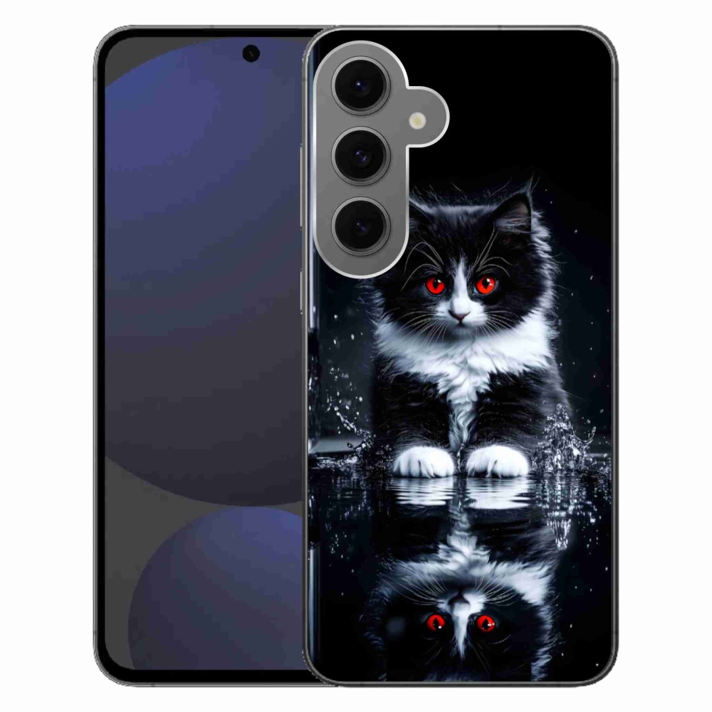 Gélový kryt mmCase na Samsung Galaxy S24 FE - čiernobiele mačiatko