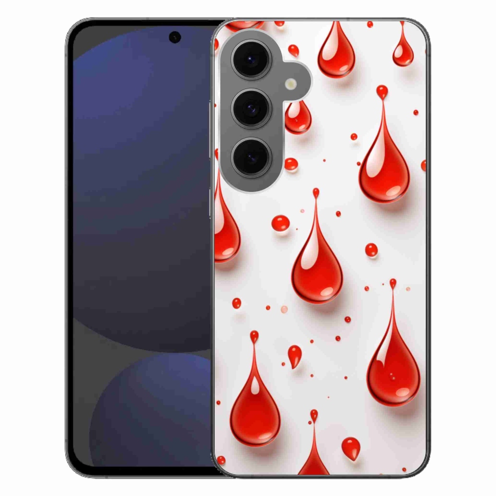 Gélový kryt mmCase na Samsung Galaxy S24 FE - červené kvapky