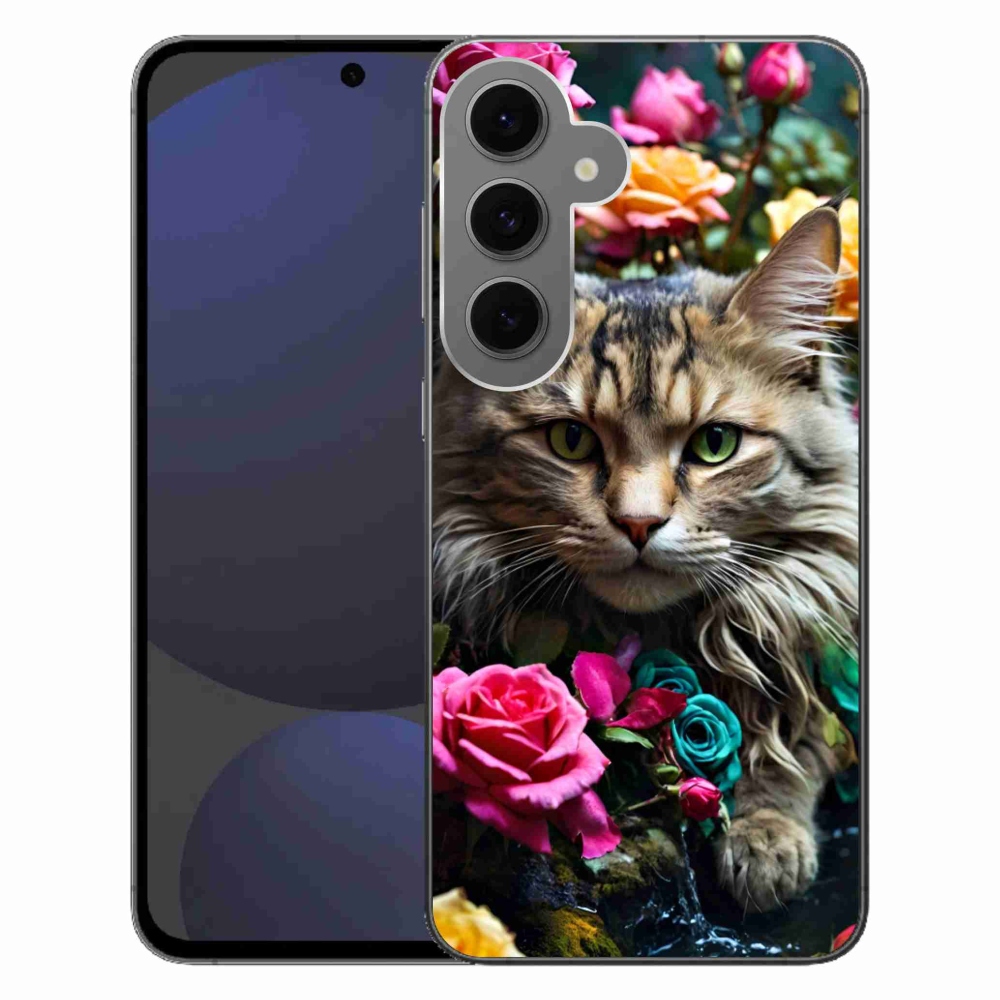 Gélový kryt mmCase na Samsung Galaxy S24 FE - mačacie pohľad 2