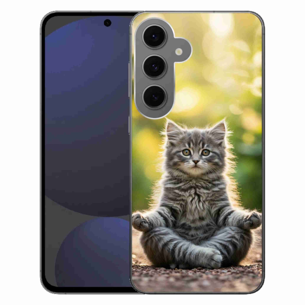 Gélový kryt mmCase na Samsung Galaxy S24 FE - meditujúce mačiatko
