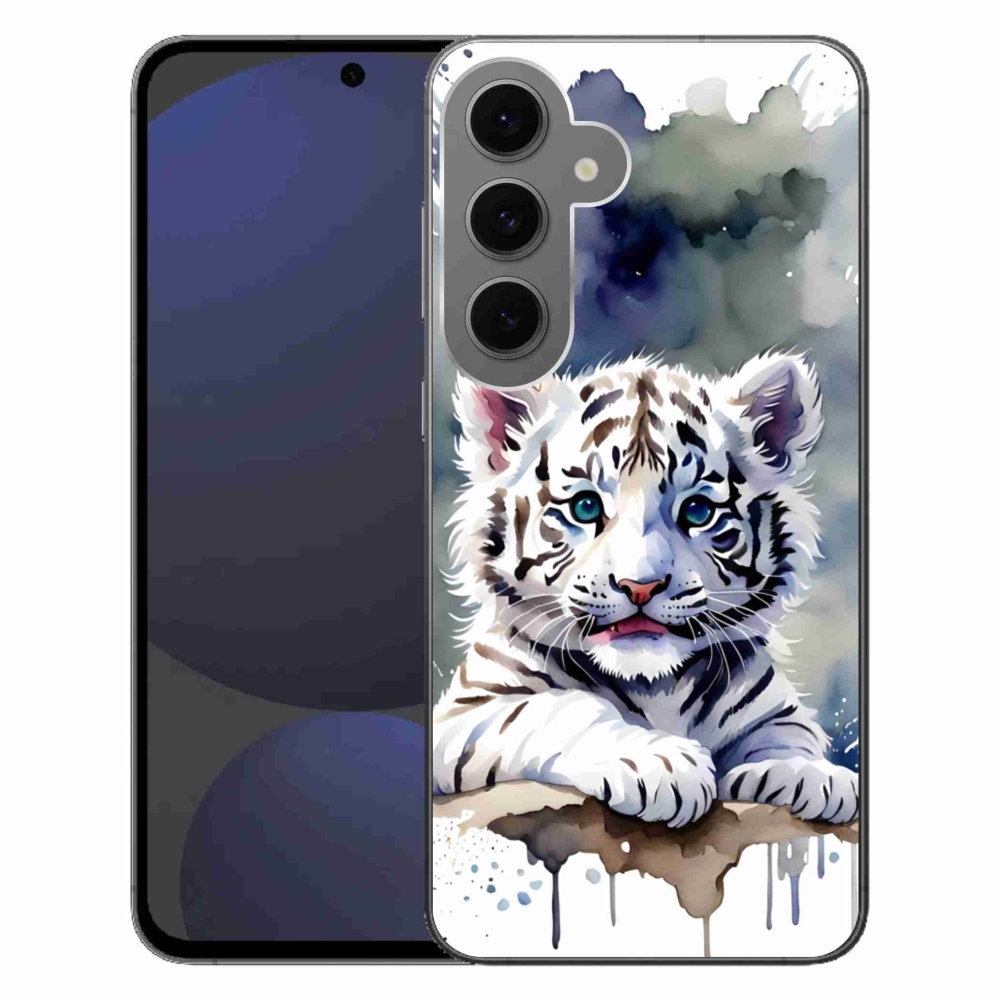 Gélový kryt mmCase na Samsung Galaxy S24 FE - mláďa bieleho tigra