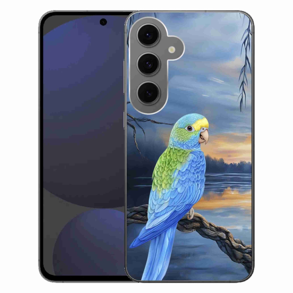 Gélový kryt mmCase na Samsung Galaxy S24 FE - modrý papagáj
