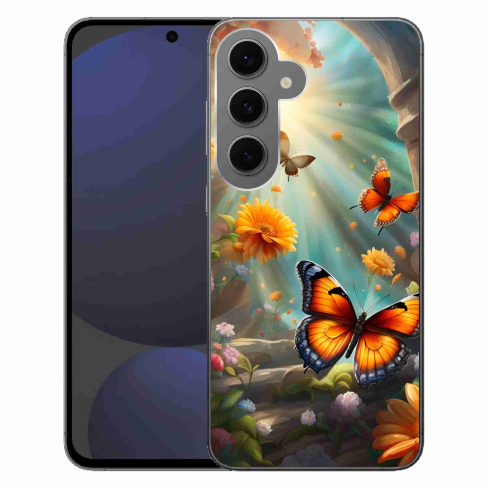 Gélový kryt mmCase na Samsung Galaxy S24 FE - motýlia záhrada 2