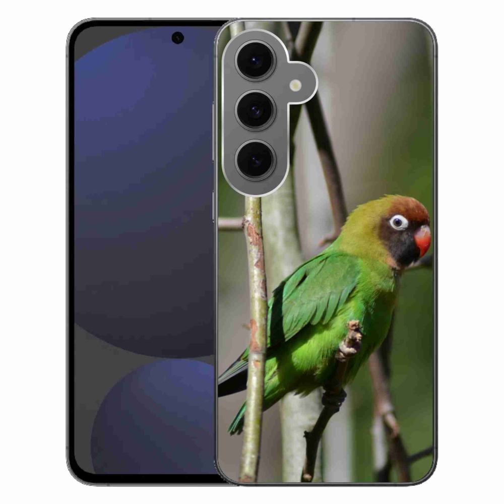 Gélový kryt mmCase na Samsung Galaxy S24 FE - papagáj agapornis