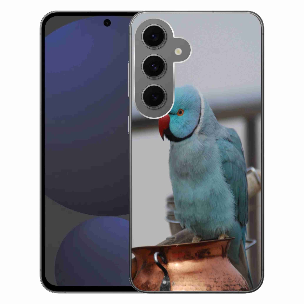Gélový kryt mmCase na Samsung Galaxy S24 FE - papagáj alexander modrý