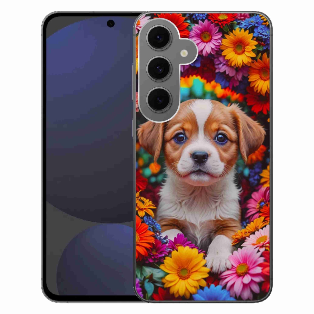 Gélový kryt mmCase na Samsung Galaxy S24 FE - roztomilé šteňa