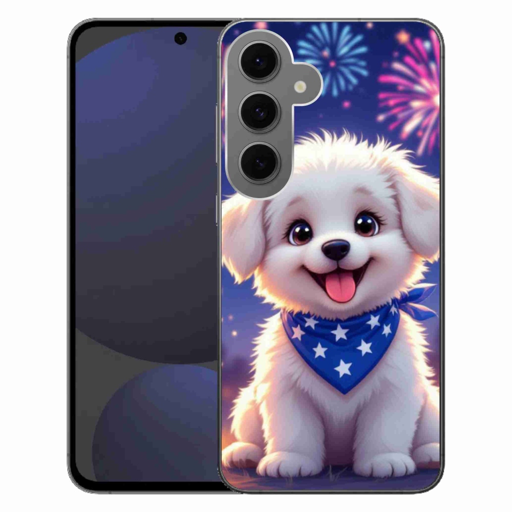 Gélový kryt mmCase na Samsung Galaxy S24 FE - slávnostné šteňa