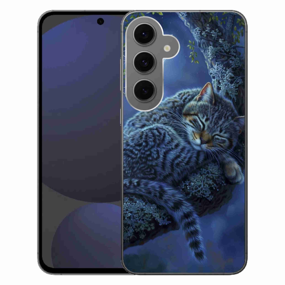 Gélový kryt mmCase na Samsung Galaxy S24 FE - spiaca mačka