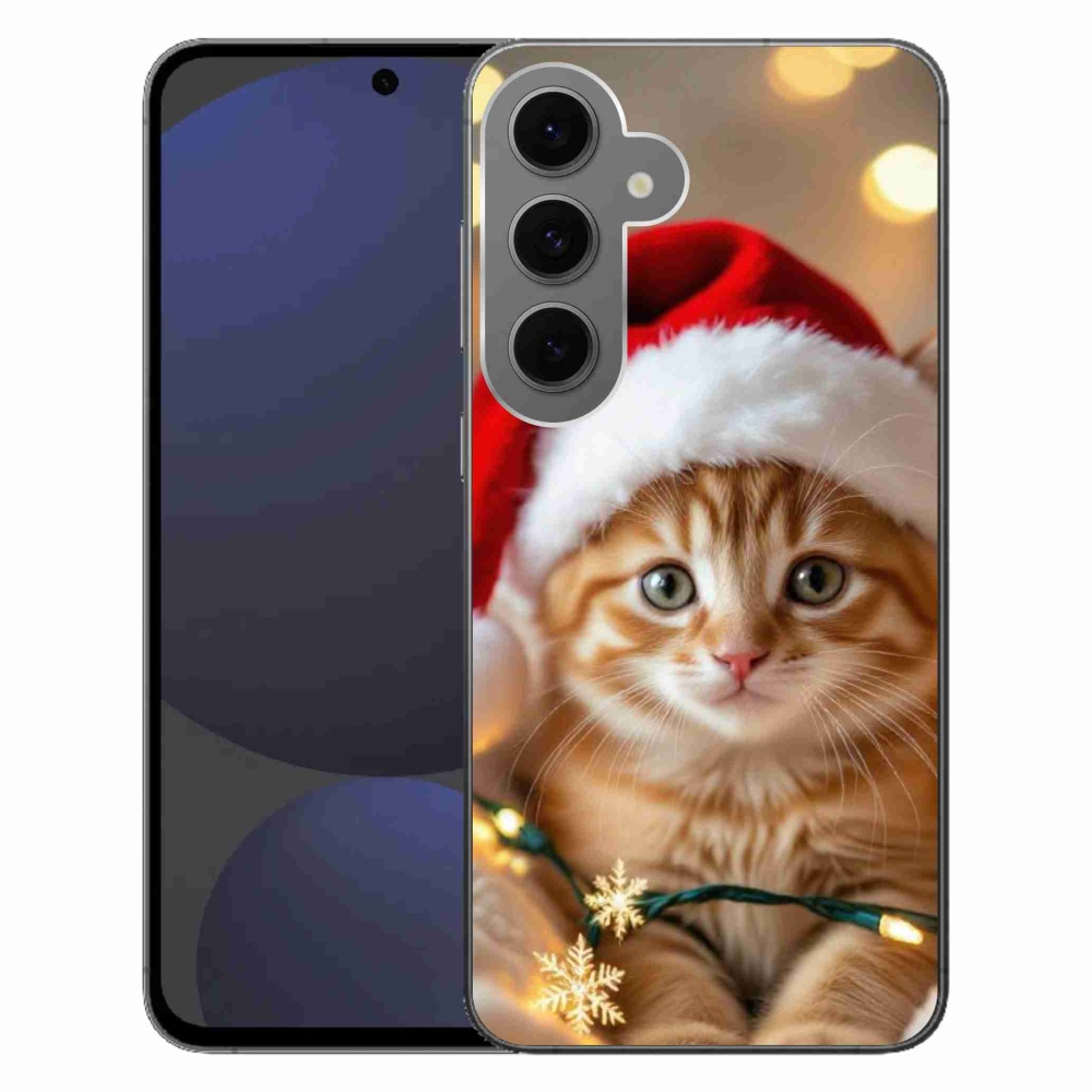 Gélový kryt mmCase na Samsung Galaxy S24 FE - vianočné mačiatko