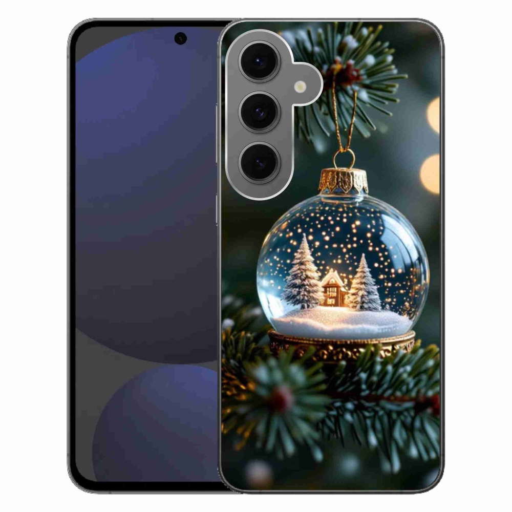 Gélový kryt mmCase na Samsung Galaxy S24 FE - vianočné gule 2